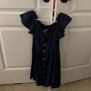 GB Girls Dark Blue Buttoned Dress
